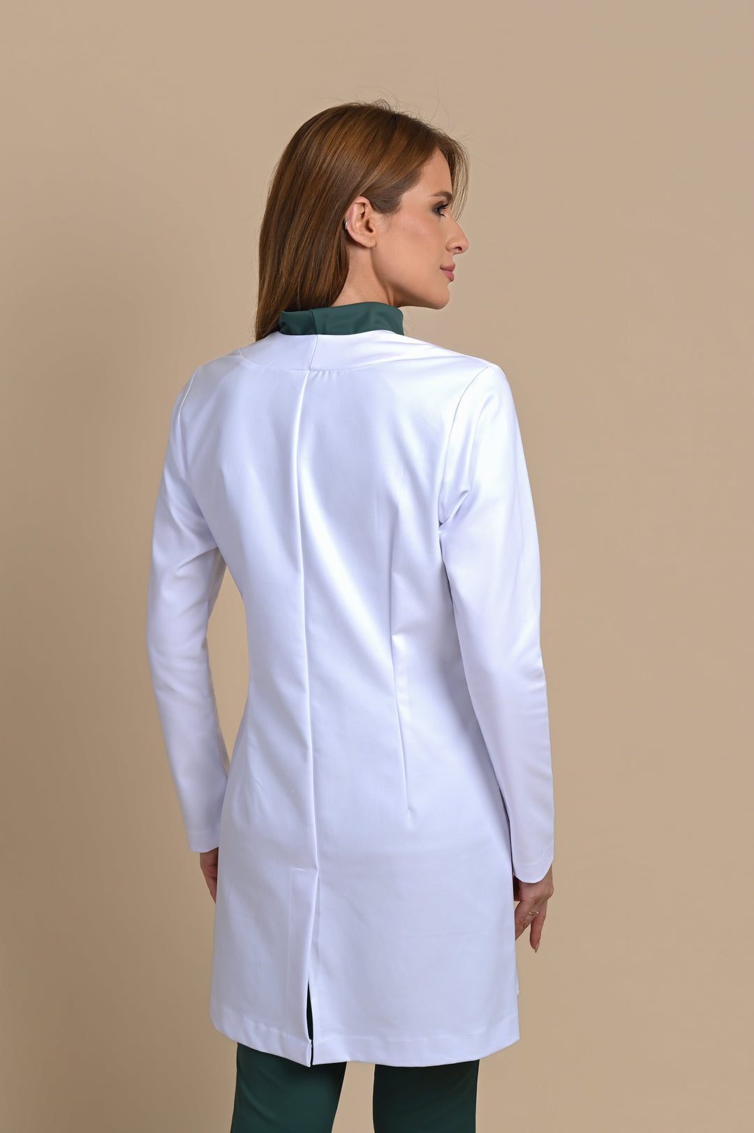 Chloe women’s professional lab coat with refined details