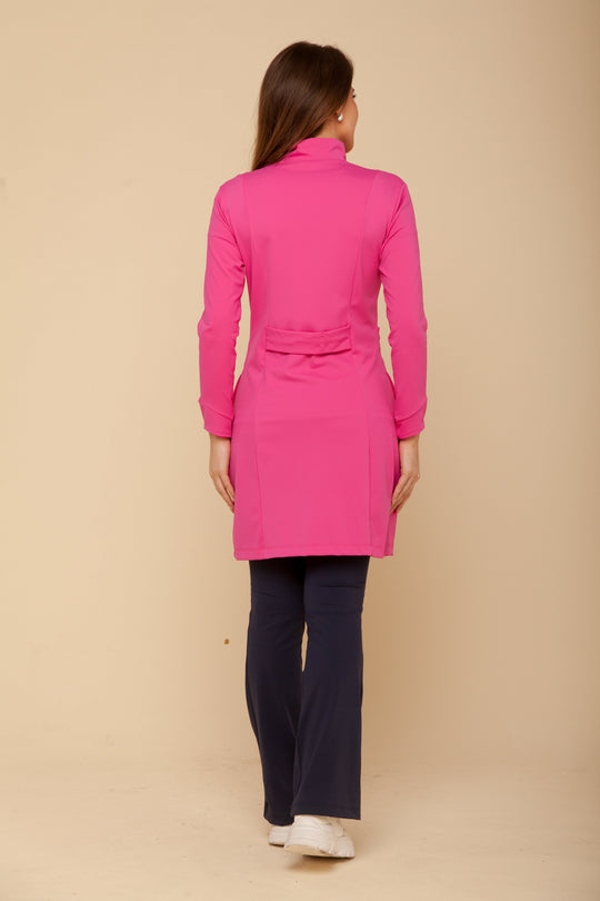 Maya women’s pink lab coat with tailored professional fit