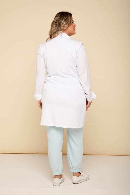 Brigitte women’s white medical coat with refined details