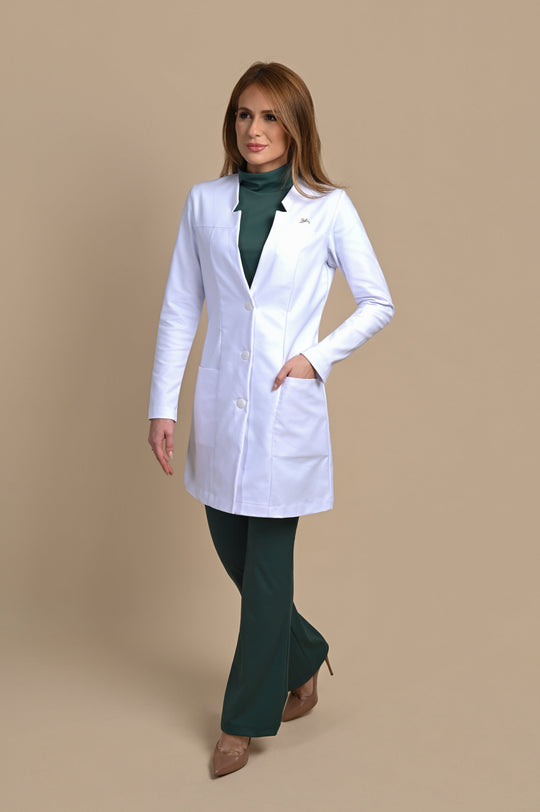 Premium healthcare lab coat for women with polished fit