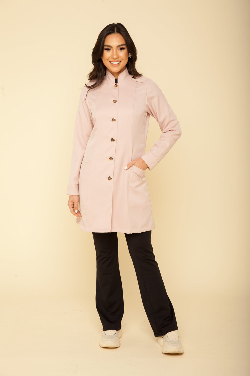 Women’s blush lab coat Paris by Le Petit Scrubs