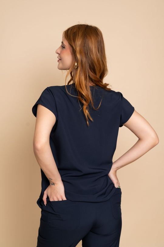 Conjunto de Uniforme Médico Performance Monise Azul Marino para Mujer