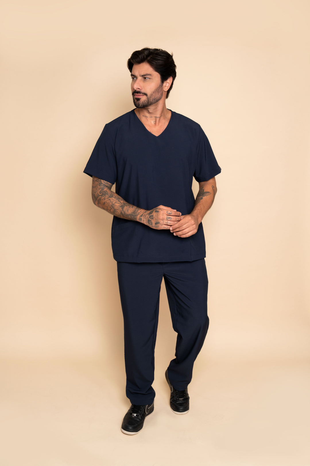 Conjunto de Uniforme Médico Nantes Azul Marino para Hombre