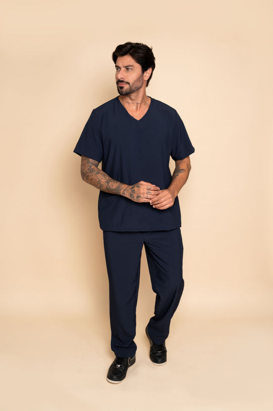 Conjunto de Uniforme Médico Nantes Azul Marino para Hombre