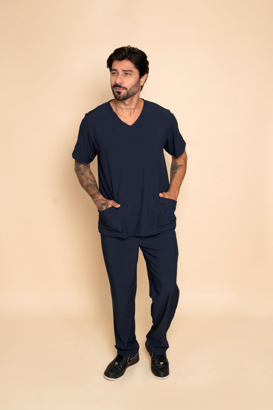 Conjunto de Uniforme Médico Nantes Azul Marino para Hombre