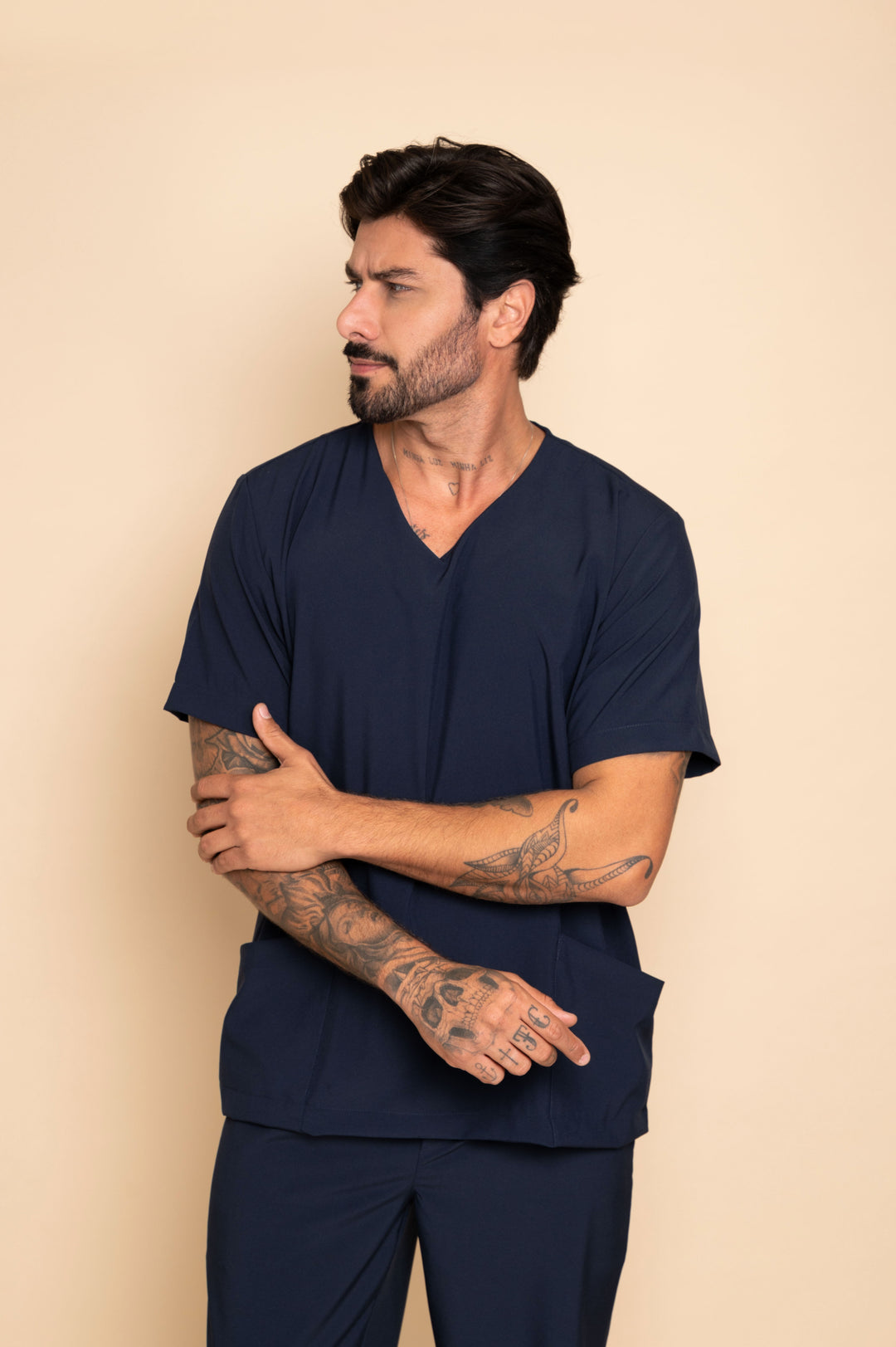 Conjunto de Uniforme Médico Nantes Azul Marino para Hombre