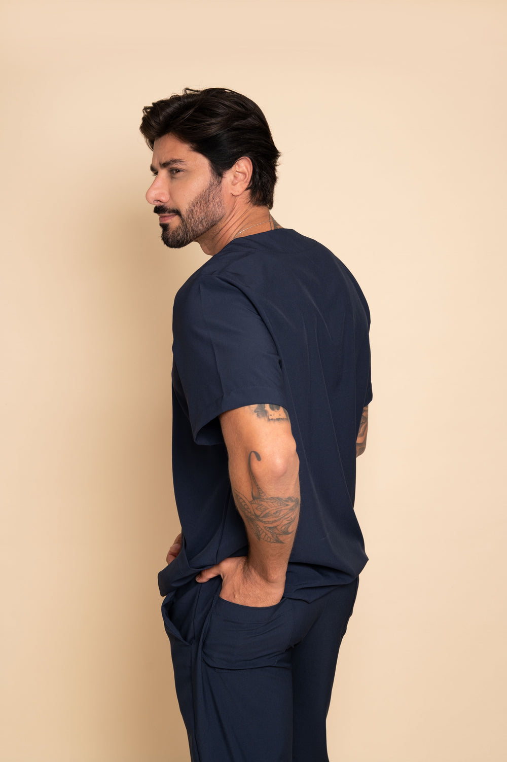 Conjunto de Uniforme Médico Nantes Azul Marino para Hombre