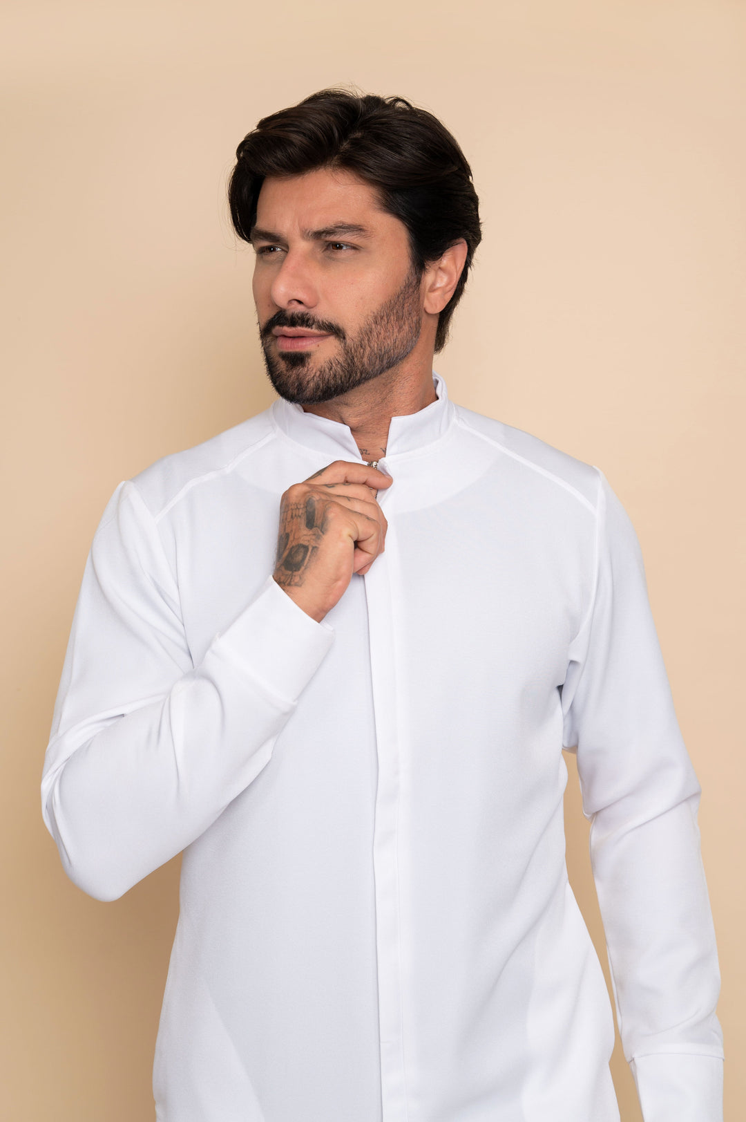 Fabrice Men's White Lab Coat front view