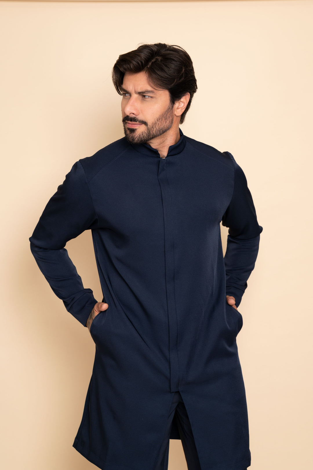 Professional men's navy lab coat by Le Petit Scrubs