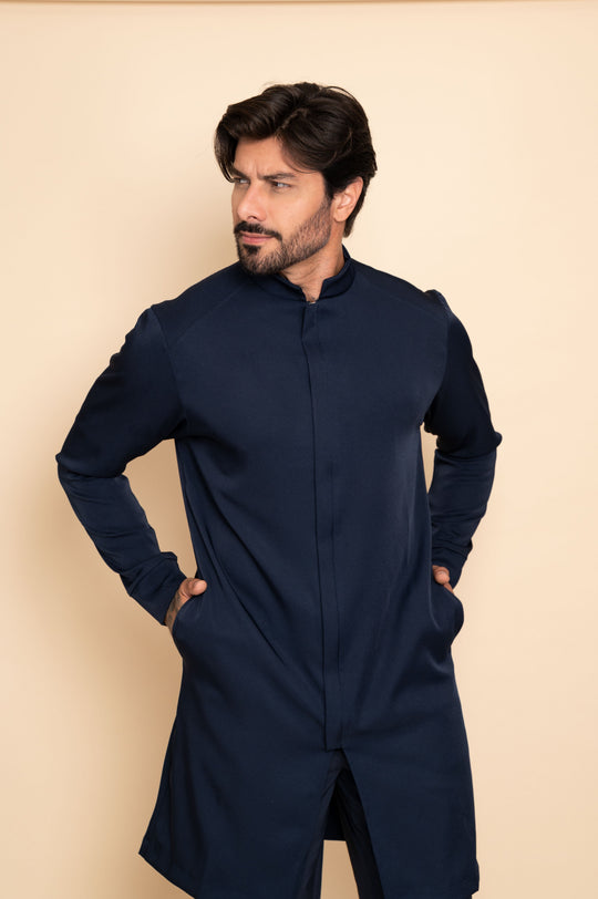 Professional men's navy lab coat by Le Petit Scrubs