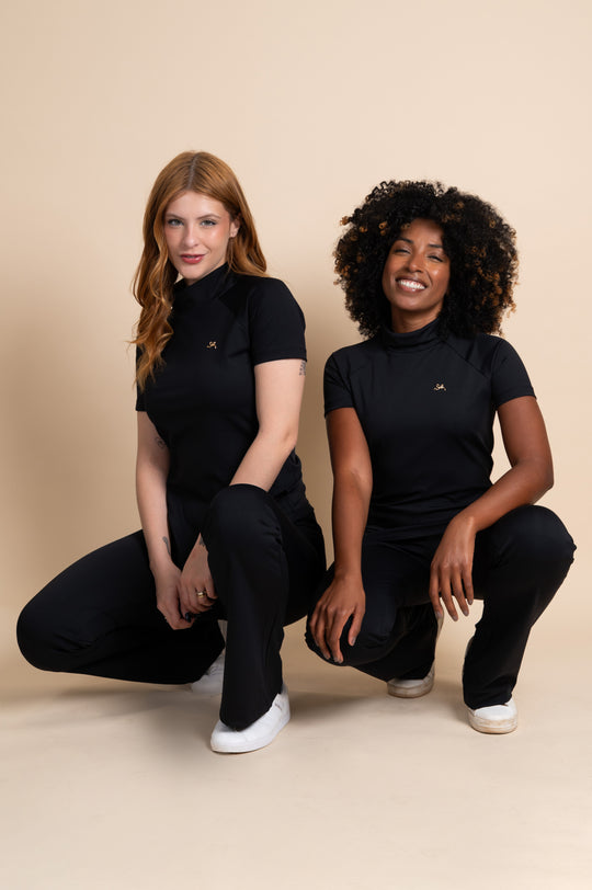 Conjunto de Uniforme Médico Performance Maya para Mujer – Negro