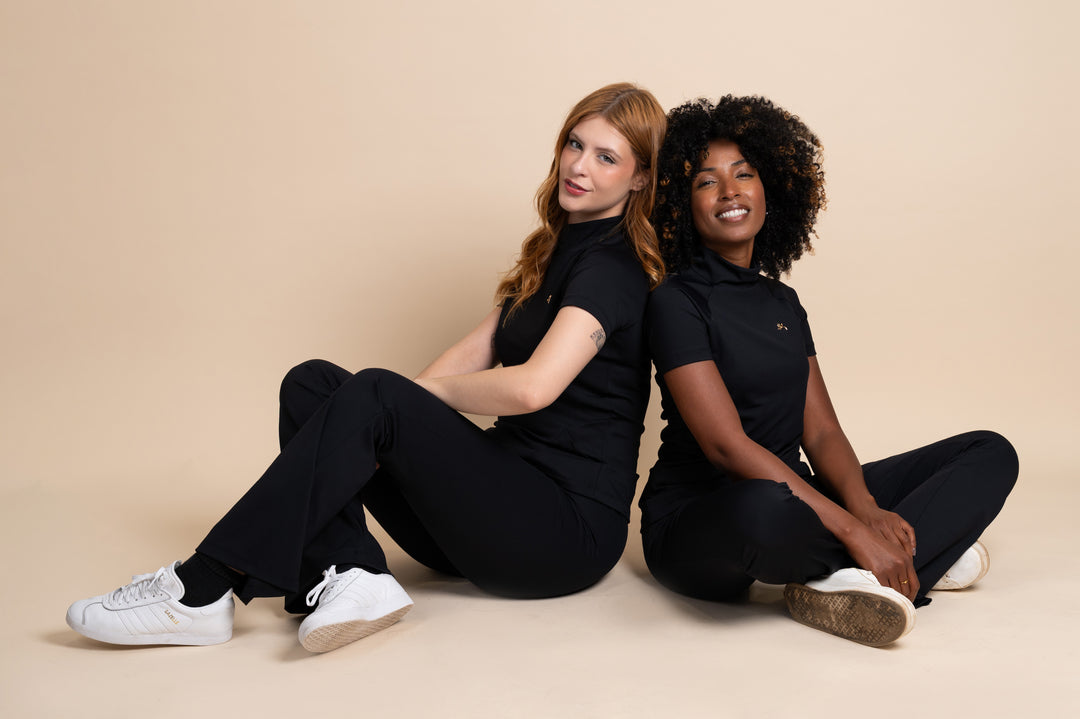 Conjunto de Uniforme Médico Performance Maya para Mujer – Negro