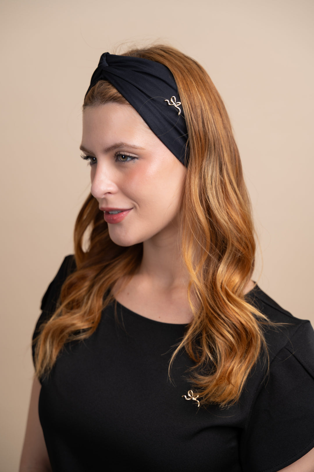 Black Bardot Turban Headband for Women | Soft Stretch Hair Accessory