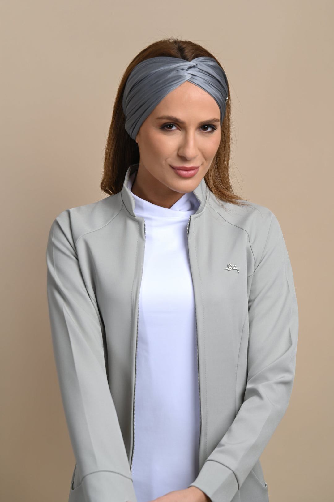 Louise women’s light gray medical coat with premium design