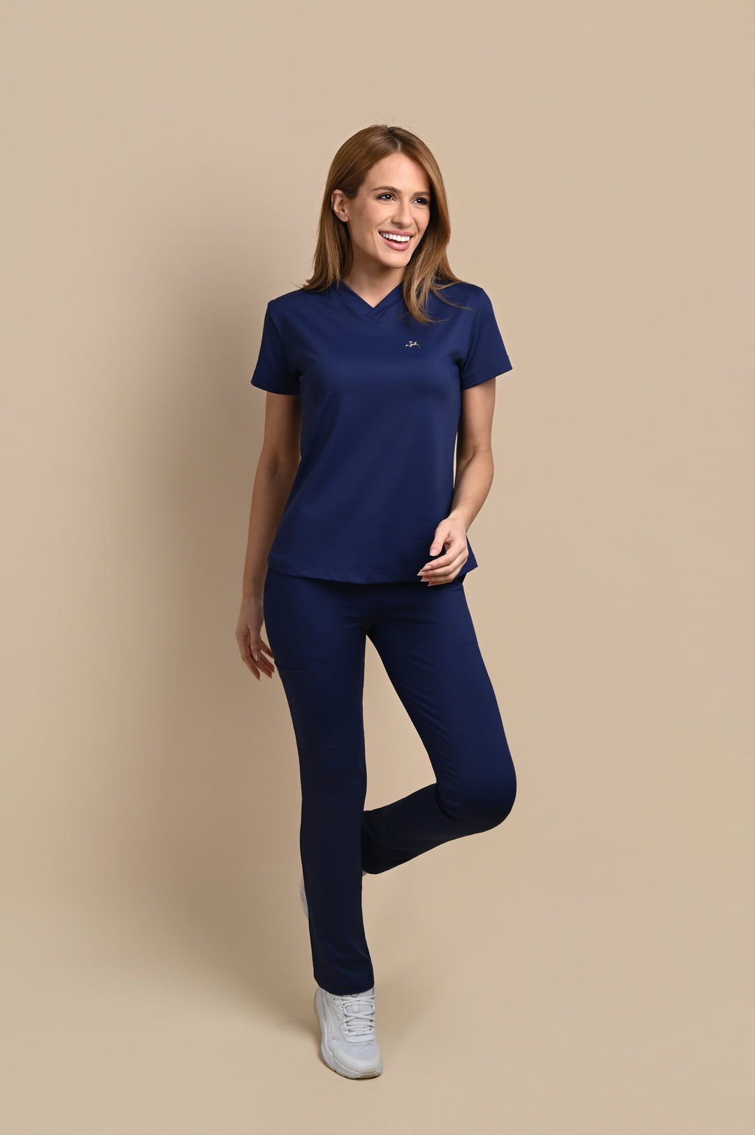 Conjunto de Uniforme Médico Performance Lucie Azul Marino para Mujer