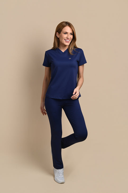 Conjunto de Uniforme Médico Performance Lucie Azul Marino para Mujer
