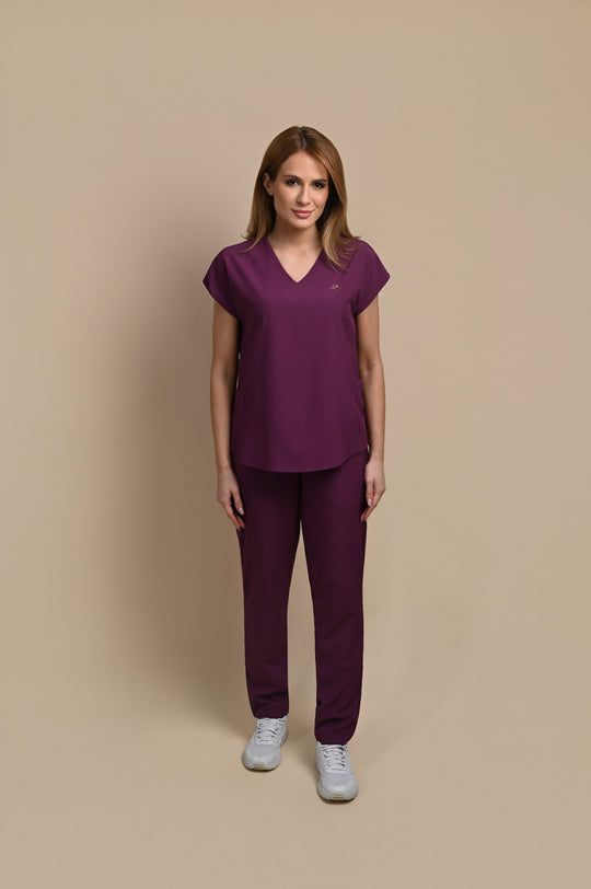 Conjunto de Uniforme Médico Performance Monise Morado para Mujer