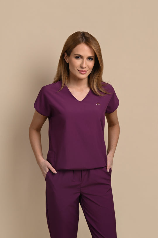 Conjunto de Uniforme Médico Performance Monise Morado para Mujer