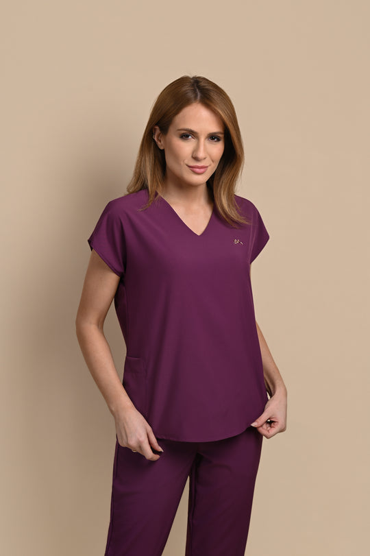 Conjunto de Uniforme Médico Performance Monise Morado para Mujer