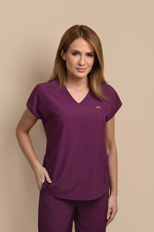 Conjunto de Uniforme Médico Performance Monise Morado para Mujer