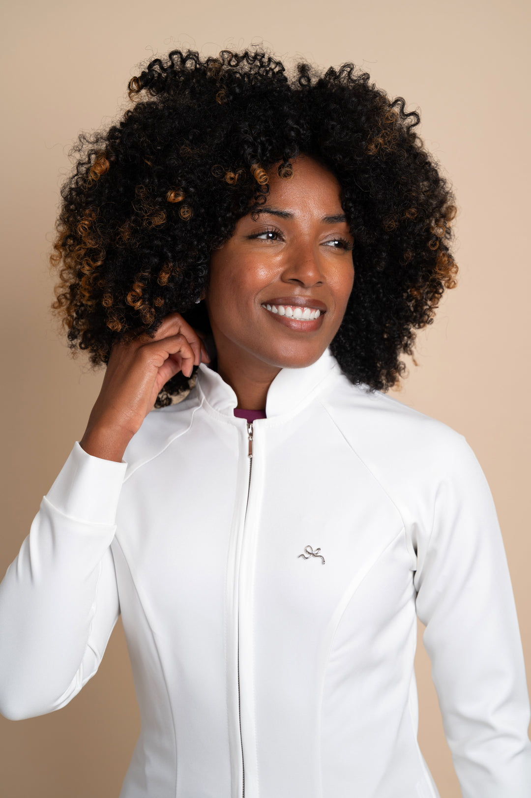 Louise premium women’s off white lab coat by Le Petit Scrubs