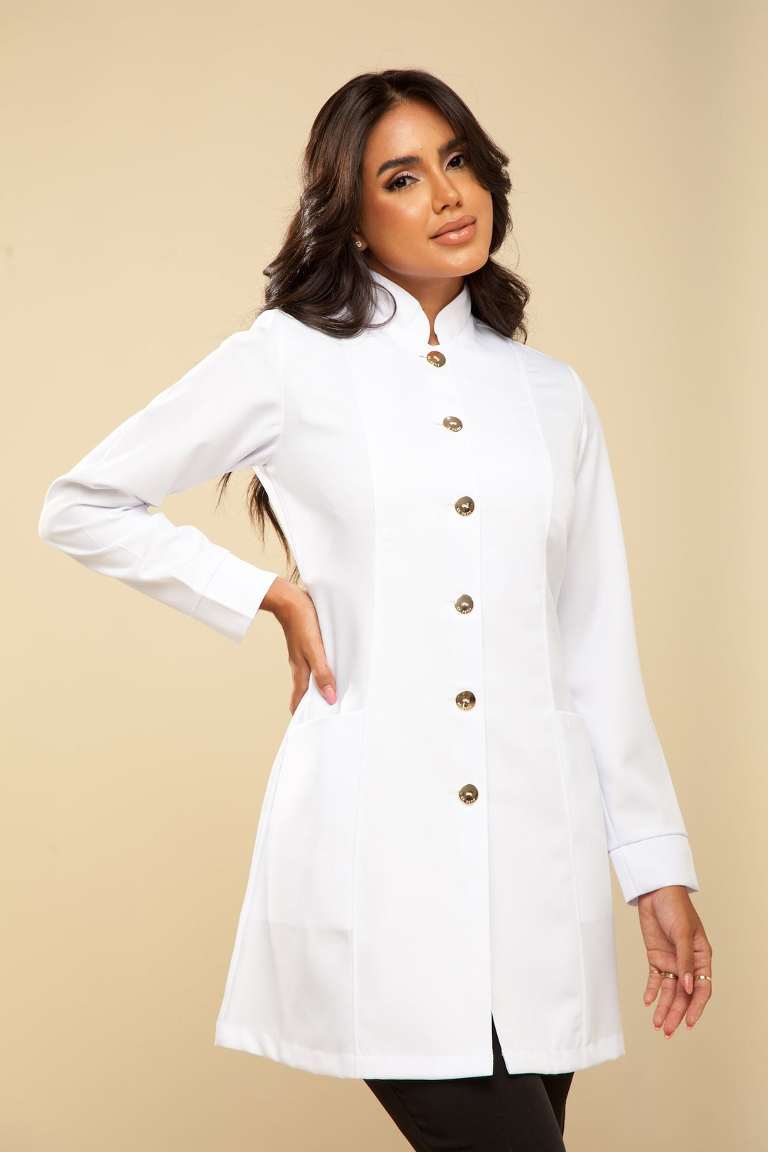 Marseille classic women’s white lab coat by Le Petit Scrubs