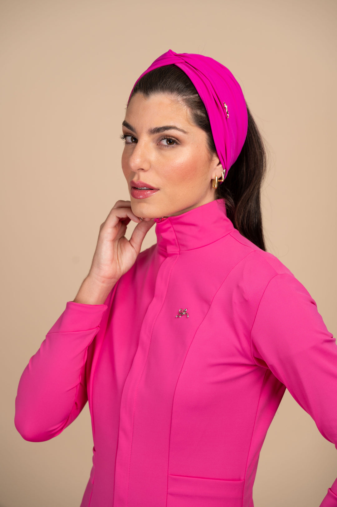 Maya performance women’s pink lab coat by Le Petit Scrubs