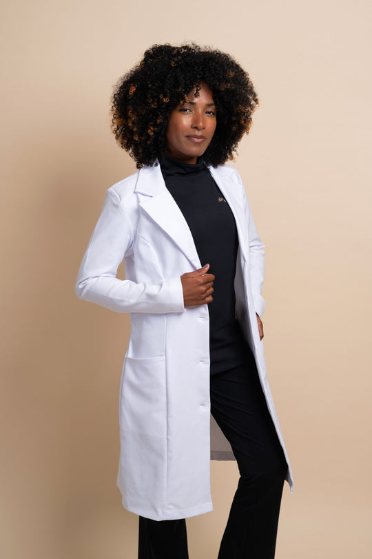Professional white lab coat for healthcare and wellness professionals
