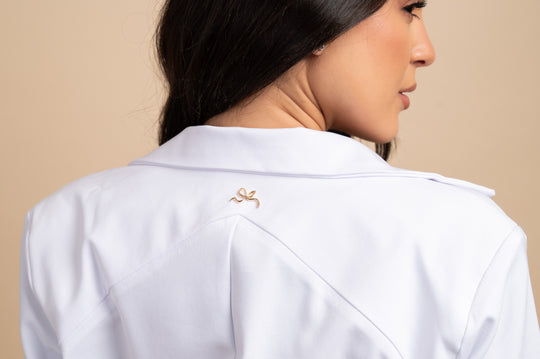 Premium white healthcare lab coat for women
