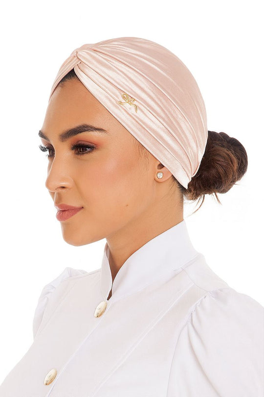Diadema Turbante Bardot Nude para Mujer | Accesorio Suave y Elástico para el Cabello