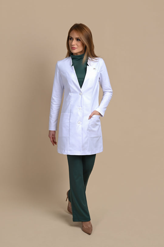 Women’s medical lab coat with elegant tailored fit