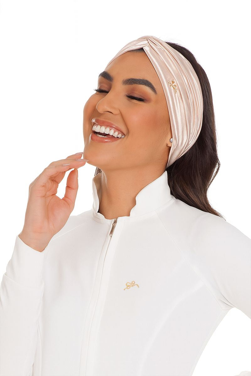 Diadema Turbante Bardot Nude para Mujer | Accesorio Suave y Elástico para el Cabello
