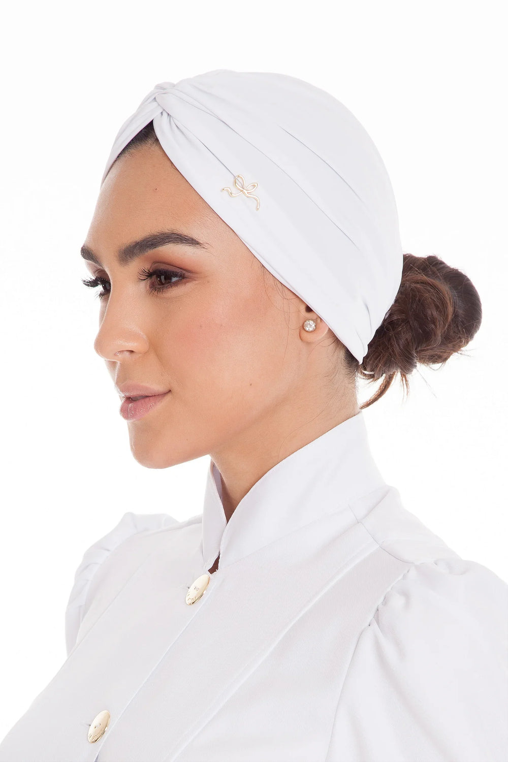 Diadema Turbante Bardot Blanca para Mujer | Accesorio para el Cabello de Punto Elástico Suave
